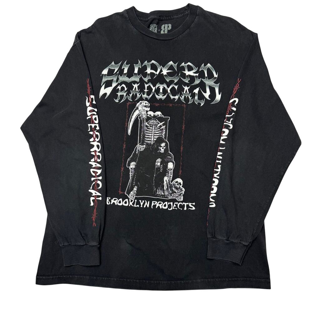 Superrradical x Brooklyn Projects Grim Reaper Long Sleeve Shirt Men's XL Skater